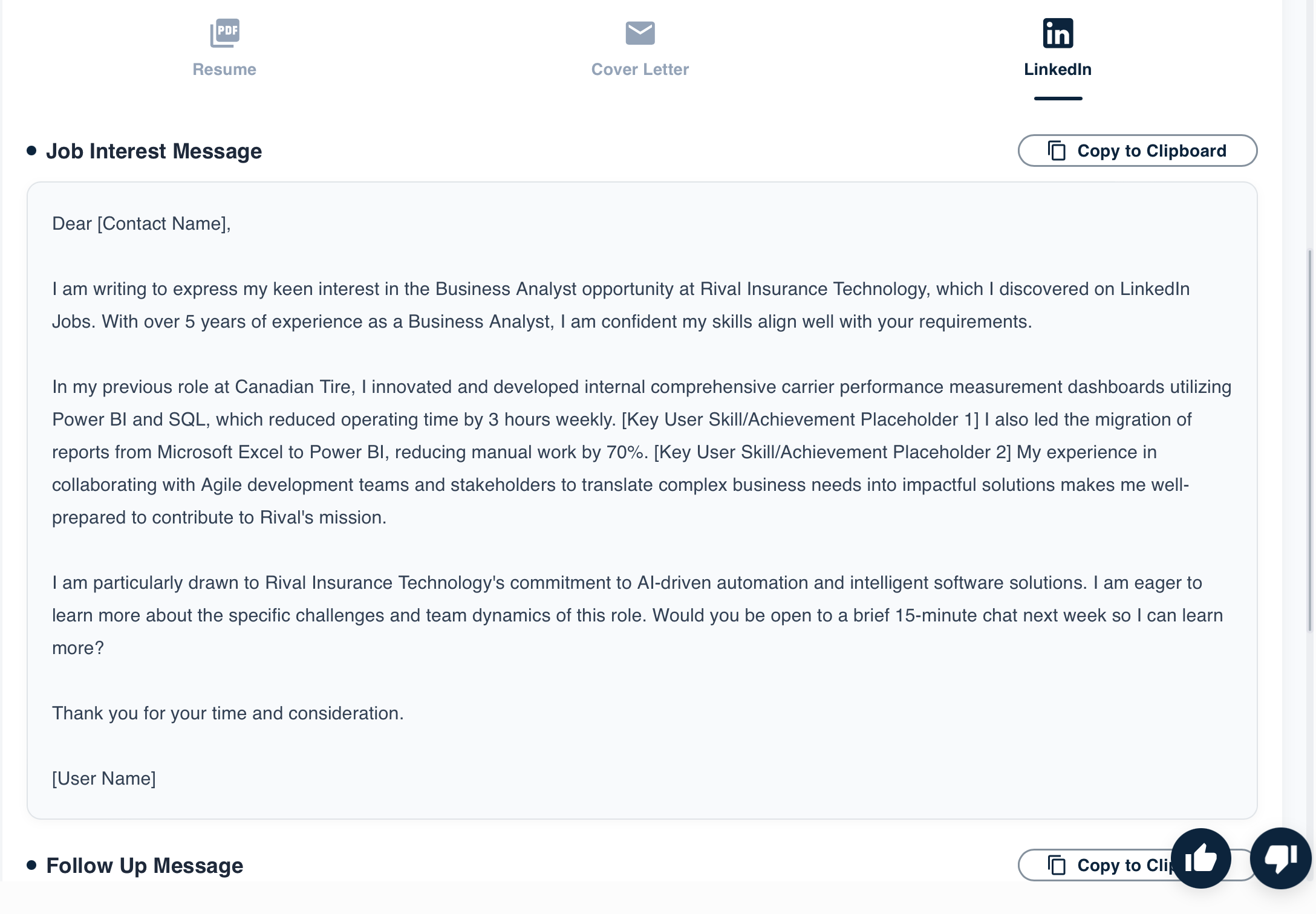 AI LinkedIn Outreach Messages screenshot