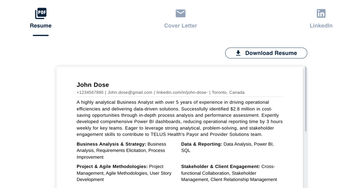 AI Resumes & Cover Letters screenshot